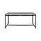 Armen Living Royal Black Aluminum and Teak Outdoor Dining Table with Stone Top 840254332805 - alternate 3